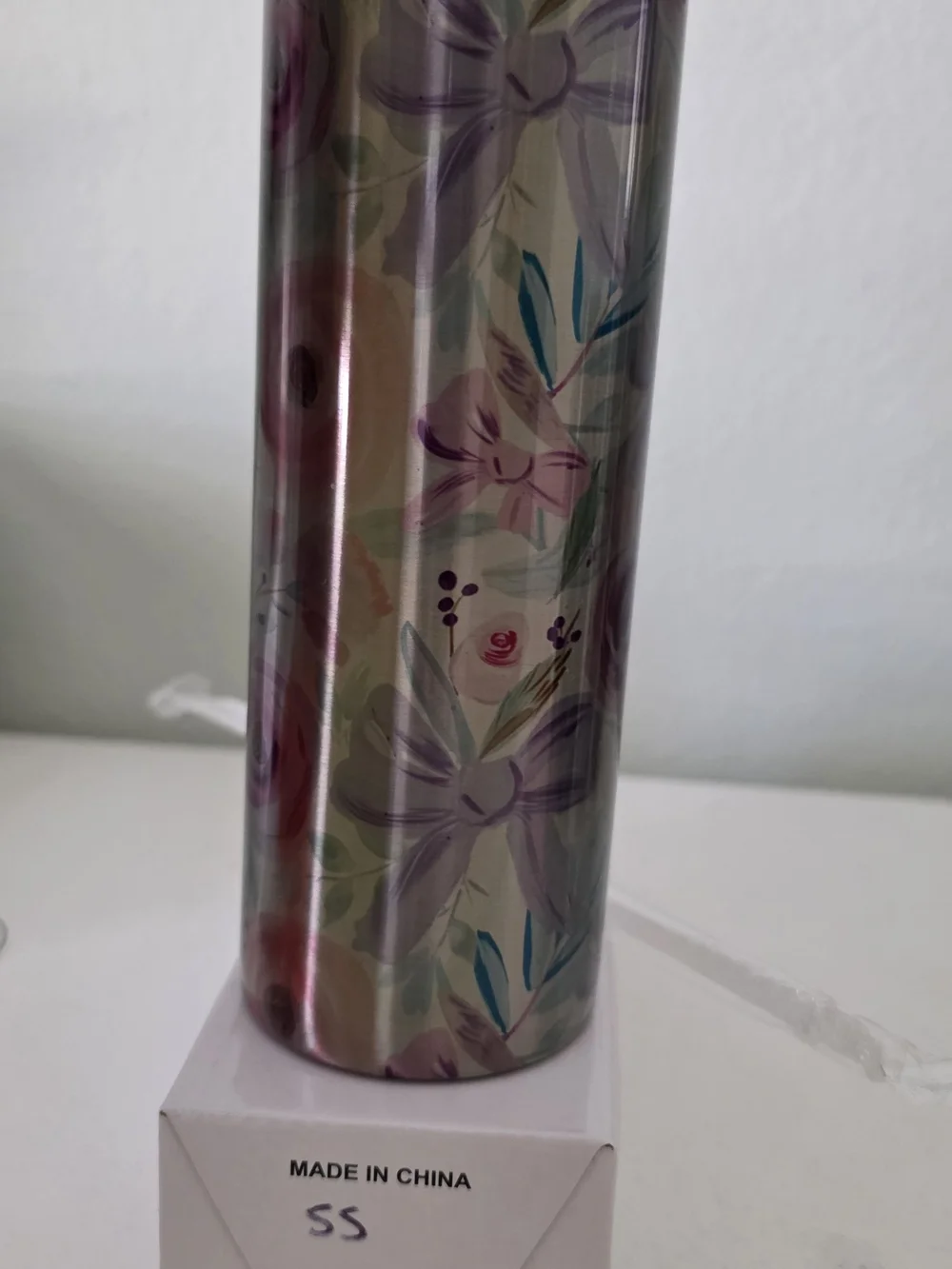 Stainless Steel Floral Tumbler - Purple & Pink Design